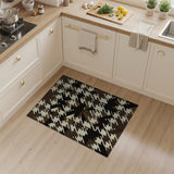Brown Houndstooth Geometric Area Rug
