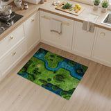 Lush Green Forest River Area Rug