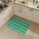 Vibrant Green Geometric Chevron Rug