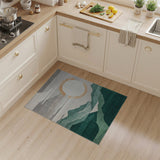 Geometric Green Mountain Sunrise Rug