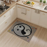 Yin Yang Tribal Area Rug with Colorful Dots