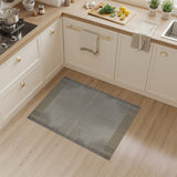 Washable Neutral Beige Bordered Low Pile Area Rug