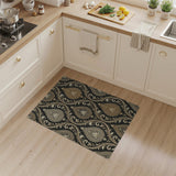 Elegant Black Gold Paisley Area Rug