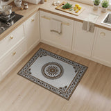 Ornate Brown Sunburst Medallion Rug