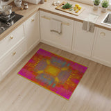 Geometric Modern Multi-color and Patterns Vibrant Multi-Color Geometric Grid Area Rug