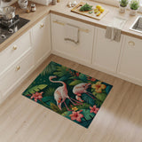 ODIKA Tropical Flamingo Washable Area Rug - Low Pile Non-Slip Indoor Carpet