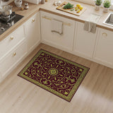 Ornate Maroon Gold Traditional Persian Area Rug