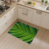 Green Lush Green Palm Leaf Area Rug