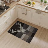 Grey Geometric Deer Head Area Rug