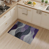 Purple Purple Wave Geometric Modern Area Rug