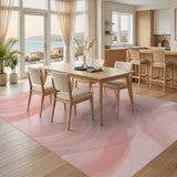 Pink Abstract Wave Abstract Area Rug
