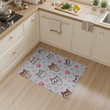 Adorable Kawaii Cats Paw Prints Area Rug