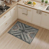 Grey Pixelated Geometric Grey Area Rug