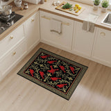 Ornate Red Cardinal Floral Area Rug