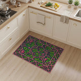 ODIKA Washable Secret Garden Pink & Green Floral Low Pile Rug