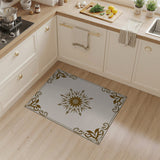 Vintage Floral Medallion Beige Area Rug