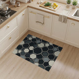 Modern Hexagon Black White Area Rug