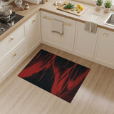Red Wave Geometric Abstract Area Rug
