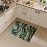Lush Green Ocean Waves Area Rug
