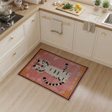Cute Cartoon Tiger Pink Area Rug