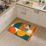 Multi-color and Patterns Vibrant Geometric Orange Teal Area Rug