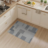 Grey Geometric Abstract Area Rug