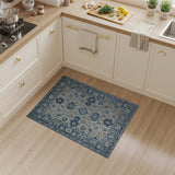 Elegant Blue Persian Floral Area Rug