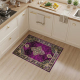 Purple Distressed Vintage Medallion Area Rug