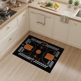 Basketball Court Geometric Orange Area Rug