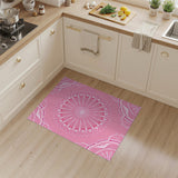 Pink Mandala Washable Area Rug