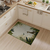 Giraffe in Lush Jungle Foliage Area Rug