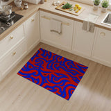 Vibrant Red Blue Swirl Abstract Area Rug