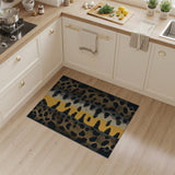 Bold Leopard Print Area Rug with Yellow Accents