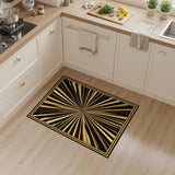Black Gold Sunburst Geometric Area Rug