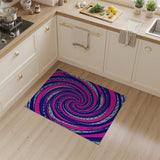 Navy Pink Swirl Tribal Area Rug