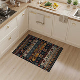 Bold Geometric Southwestern Area Rug Black Red Multi