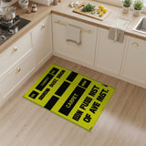 Vibrant Yellow Black Typographic Area Rug