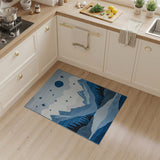 Starry Night Blue Mountain Lake Rug