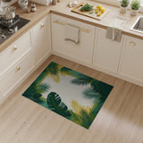 Green Lush Green Palm Leaf Coastal Area Rug