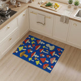 Whimsical Pixel Mushroom Cartoon Area Rug