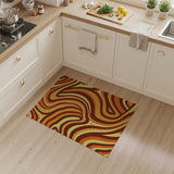Abstract Area Vibrant Orange Swirl Abstract Area Rug