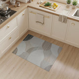 Beige Neutral Overlapping Circles Area Rug