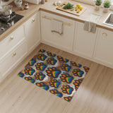Rainbow Paw Print Kids Area Rug