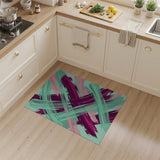 Vibrant Teal Pink Purple Brushstroke Area Rug