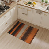 Modern Orange and Black Striped Washable Area Rug - Low Pile, Non-Slip & Pet Friendly