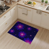 Starry Night Purple Floral Area Rug