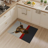 Shaggy Highland Cow Geometric Area Rug