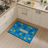 Blue Yellow Geometric Abstract Area Rug