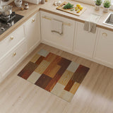 Rustic Wood Plank Patchwork Area Rug