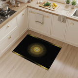 Radiant Yellow Sunburst Geometric Rug